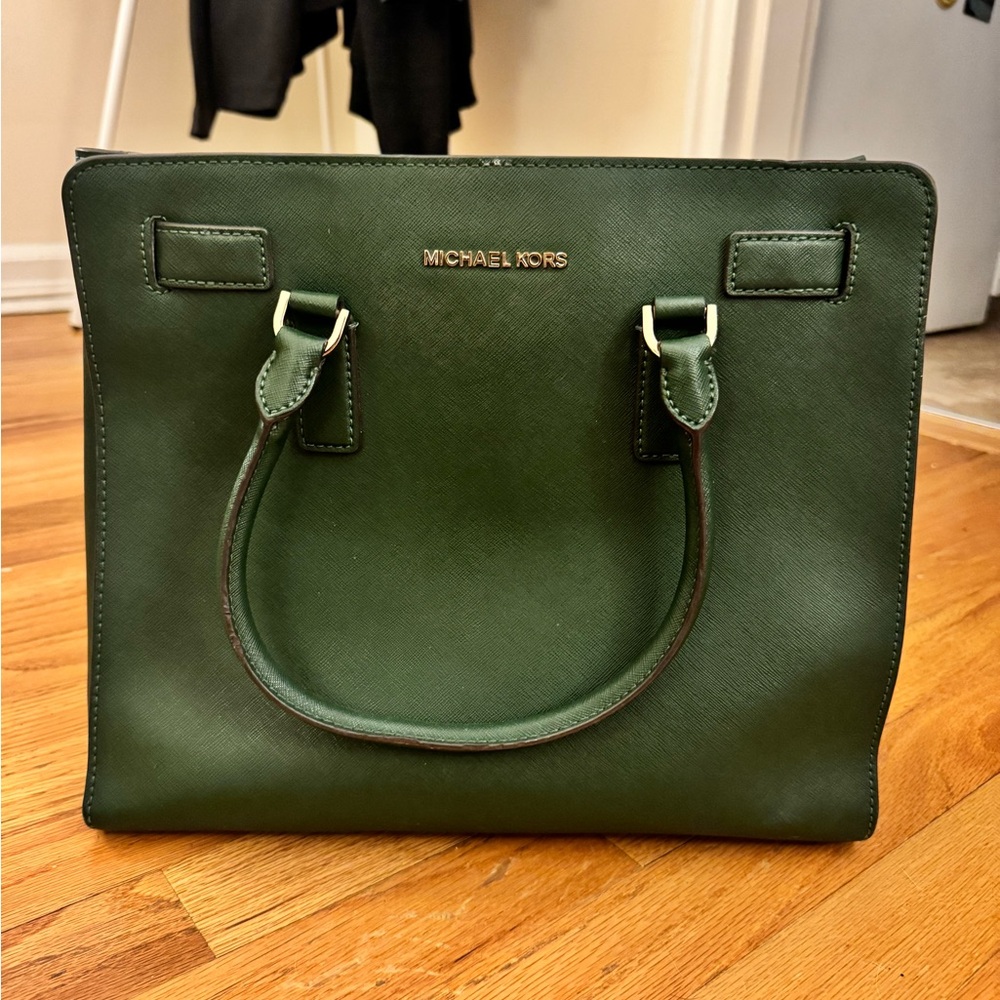 Michael Kors green leather purse